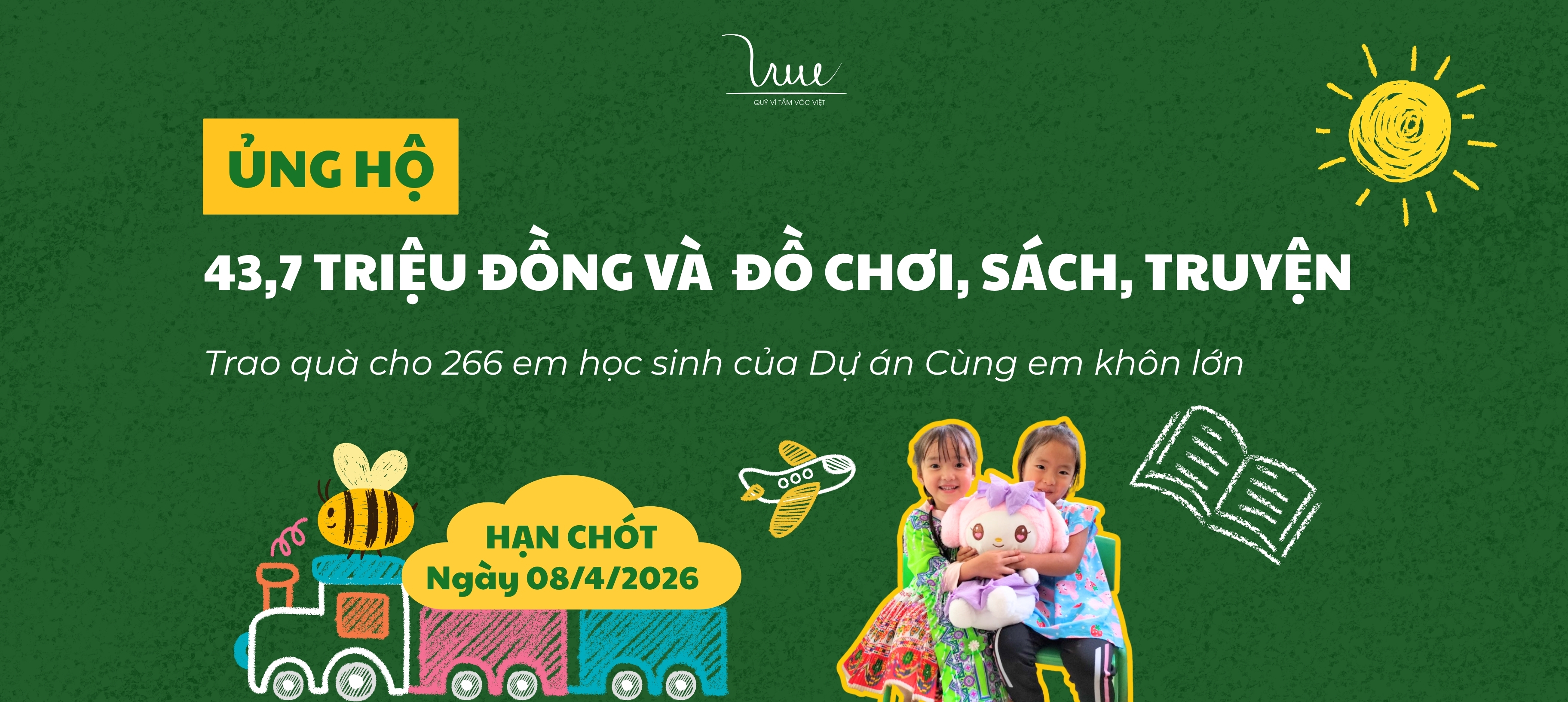 Gây quỹ 43,7 triệu đồng trao tặng 266 suất quà cho dự án Cùng em khôn lớn